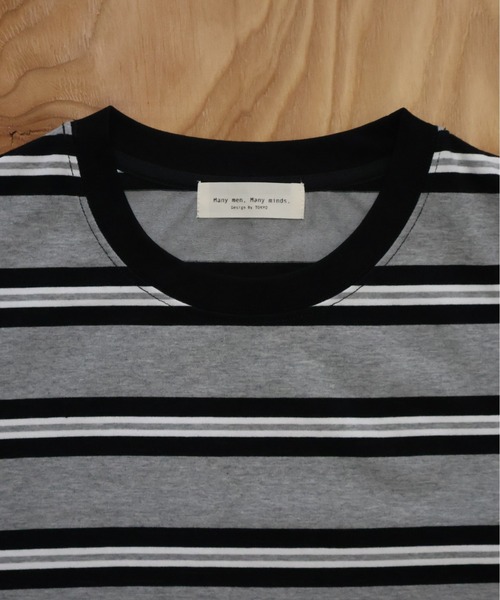 many men many mind(メニーメンメニーマインド)の「MANYMENMANYMINDS / マルチボーダー半袖Tシャツ(Tシャツ/カットソー・メンズ・グレー/チャコールグレー/ホワイト・LARGE/X-LARGE/MEDIUM)」の11枚目の写真