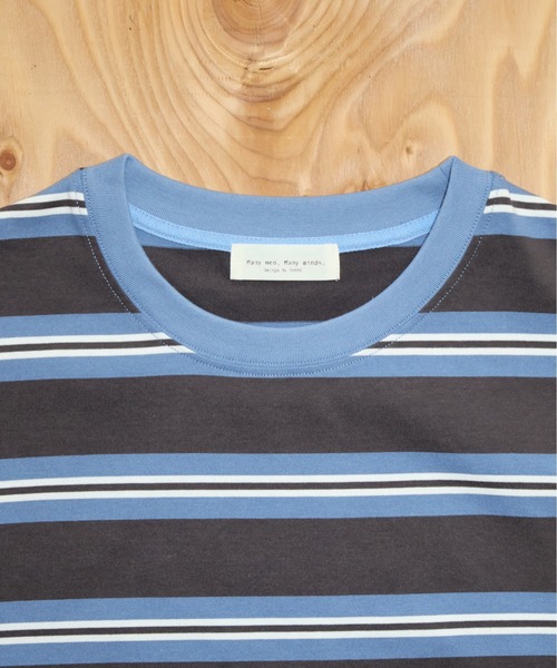 many men many mind(メニーメンメニーマインド)の「MANYMENMANYMINDS / マルチボーダー半袖Tシャツ(Tシャツ/カットソー・メンズ・グレー/チャコールグレー/ホワイト・LARGE/X-LARGE/MEDIUM)」の8枚目の写真