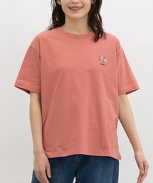 【UVカット】半袖モチーフ刺繍Tシャツ