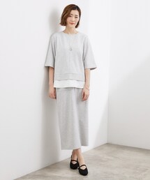 grove | 【時短コーデ】シルキーポンチレイヤード風セットアップ(セットアップ)