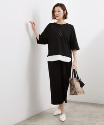 grove | 【時短コーデ】シルキーポンチレイヤード風セットアップ(セットアップ)