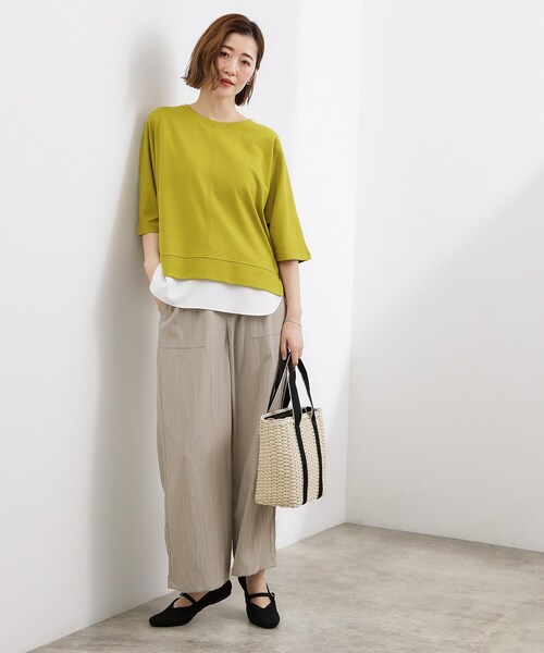 grove(グローブ)の「【時短コーデ】シルキーポンチレイヤード風セットアップ(セットアップ・レディース・ブラック/スモーキーグリーン系/グレー・01/02/03/04/05)」の17枚目の写真