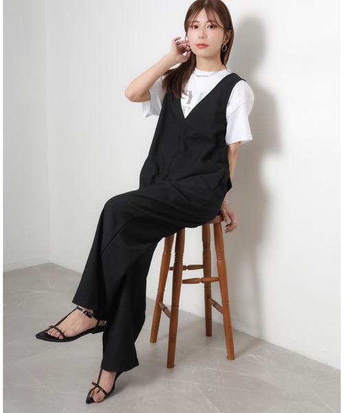 Riberry(リベリー)の「Vネックサロペット(サロペット/オーバーオール・レディース・ブラック・FREE)」の18枚目の写真
