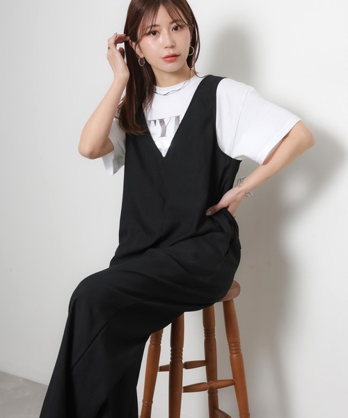 Riberry(リベリー)の「Vネックサロペット(サロペット/オーバーオール・レディース・ブラック・FREE)」の19枚目の写真