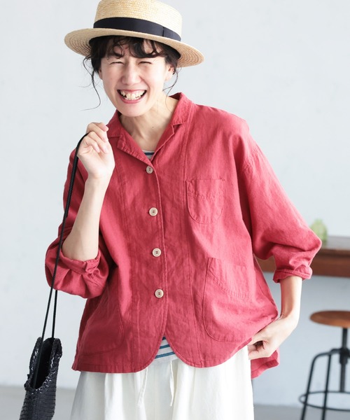 soulberry(ソウルベリー)の「私のパプリカシャツ(シャツ/ブラウス・レディース・レッド・M/5L/4L/3L/LL/L)」の1枚目の写真