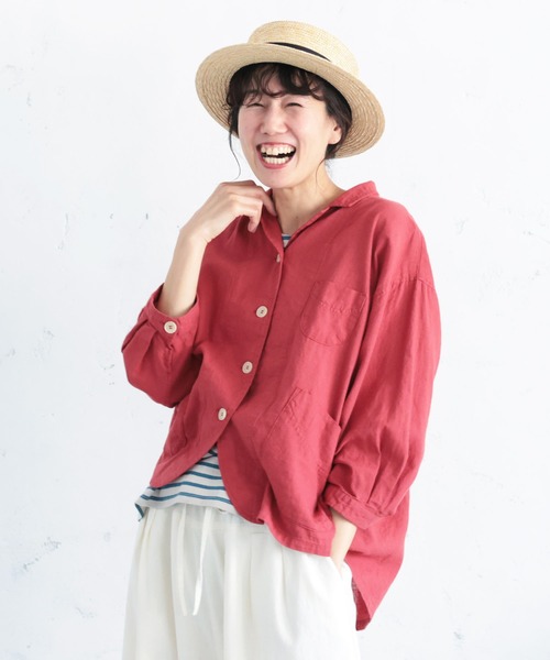 soulberry(ソウルベリー)の「私のパプリカシャツ(シャツ/ブラウス・レディース・レッド・M/5L/4L/3L/LL/L)」の2枚目の写真
