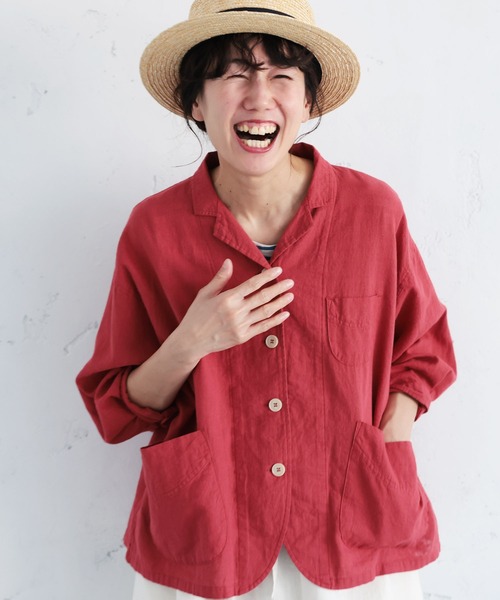 soulberry(ソウルベリー)の「私のパプリカシャツ(シャツ/ブラウス・レディース・レッド・M/5L/4L/3L/LL/L)」の4枚目の写真