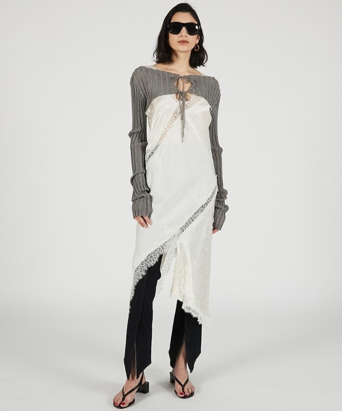 PRANK PROJECT（プランクプロジェクト）の「【2026Summer Pre-Order】2WAYシアーリブボレロ / 2WAY Sheer Rib Bolero（カーディガン/ボレロ・レディース・ボルドー/グレー/ブラック・FREE）」の5枚目の写真