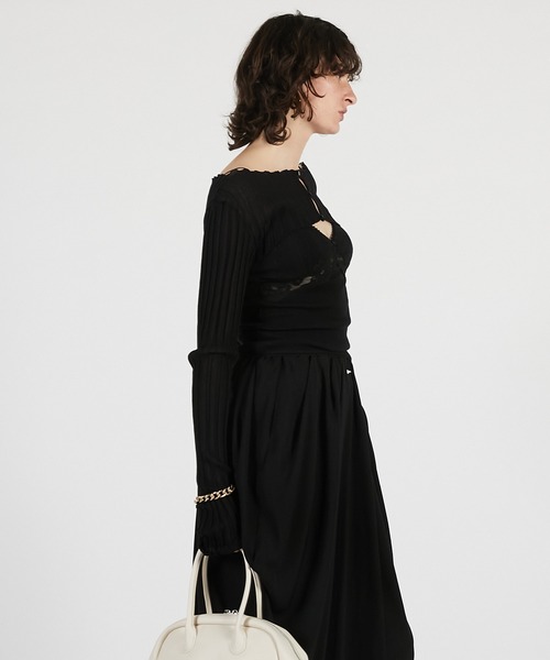 PRANK PROJECT（プランクプロジェクト）の「【2026Summer Pre-Order】2WAYシアーリブボレロ / 2WAY Sheer Rib Bolero（カーディガン/ボレロ・レディース・ボルドー/グレー/ブラック・FREE）」の14枚目の写真