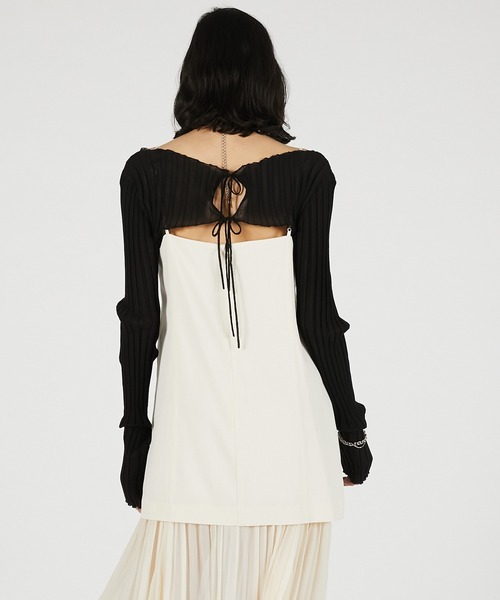 PRANK PROJECT（プランクプロジェクト）の「【2026Summer Pre-Order】2WAYシアーリブボレロ / 2WAY Sheer Rib Bolero（カーディガン/ボレロ・レディース・ボルドー/グレー/ブラック・FREE）」の21枚目の写真