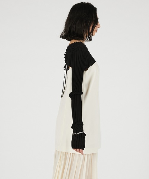 PRANK PROJECT（プランクプロジェクト）の「【2026Summer Pre-Order】2WAYシアーリブボレロ / 2WAY Sheer Rib Bolero（カーディガン/ボレロ・レディース・ボルドー/グレー/ブラック・FREE）」の22枚目の写真