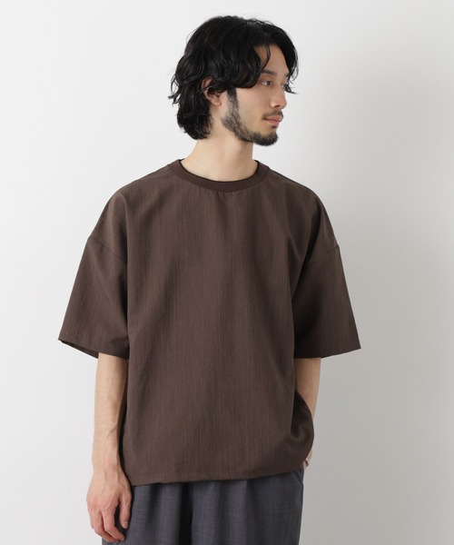 NANO universe(ナノユニバース)の「セオアルファ プルオーバーTシャツ 半袖(Tシャツ/カットソー・メンズ・ブラウン/グレー/ブラック・L/M/S)」の22枚目の写真