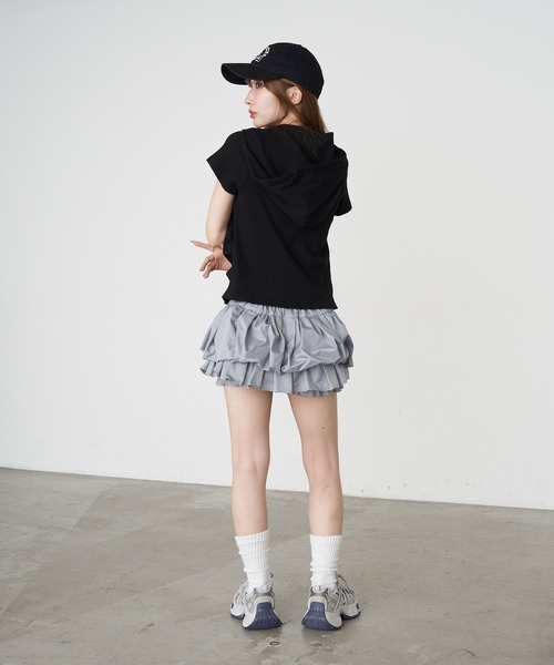 RAY CASSIN（レイカズン）の「デザイン切り替えフードヘンリーネック半袖Tシャツ（Tシャツ/カットソー・レディース・キナリ/グレー/ブラック/アイボリー・FREE）」の17枚目の写真