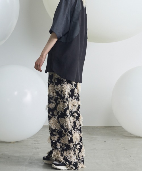 MAISON SPECIAL（メゾンスペシャル）の「《UNISEX》All-over Cut Jacquard Pattern Prime-Wide Two-tuck Pants/総柄カットジャガードプライムワイド2タックパンツ【MAISON SPECIAL/メゾンスペシャル】（その他パンツ・メンズ・サックスブルー/ブラック・2/1/0）」の8枚目の写真