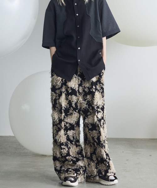 MAISON SPECIAL（メゾンスペシャル）の「《UNISEX》All-over Cut Jacquard Pattern Prime-Wide Two-tuck Pants/総柄カットジャガードプライムワイド2タックパンツ【MAISON SPECIAL/メゾンスペシャル】（その他パンツ・メンズ・サックスブルー/ブラック・2/1/0）」の7枚目の写真