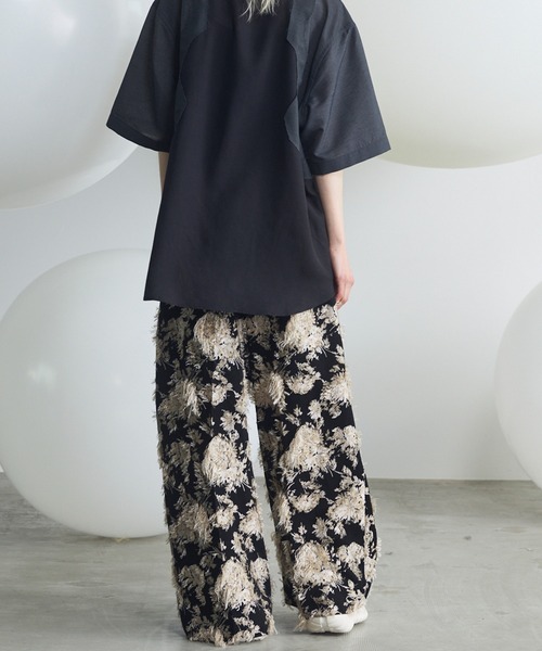 MAISON SPECIAL（メゾンスペシャル）の「《UNISEX》All-over Cut Jacquard Pattern Prime-Wide Two-tuck Pants/総柄カットジャガードプライムワイド2タックパンツ【MAISON SPECIAL/メゾンスペシャル】（その他パンツ・メンズ・サックスブルー/ブラック・2/1/0）」の9枚目の写真