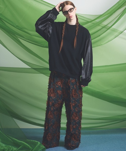 MAISON SPECIAL（メゾンスペシャル）の「《UNISEX》All-over Cut Jacquard Pattern Prime-Wide Two-tuck Pants/総柄カットジャガードプライムワイド2タックパンツ【MAISON SPECIAL/メゾンスペシャル】（その他パンツ・メンズ・サックスブルー/ブラック・2/1/0）」の5枚目の写真