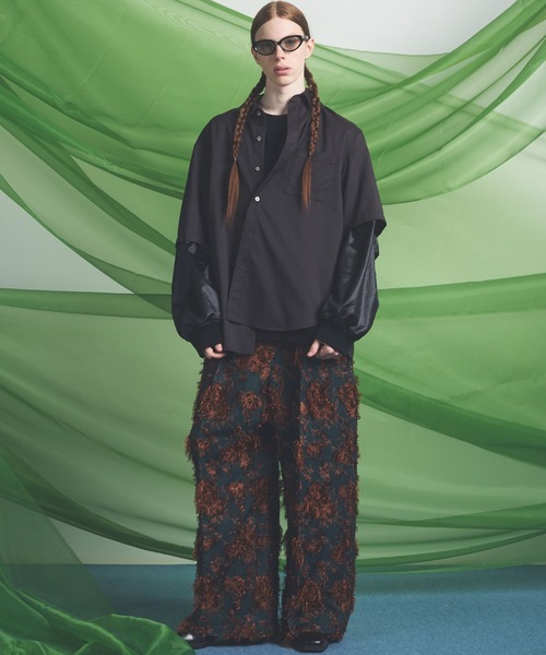 MAISON SPECIAL（メゾンスペシャル）の「《UNISEX》All-over Cut Jacquard Pattern Prime-Wide Two-tuck Pants/総柄カットジャガードプライムワイド2タックパンツ【MAISON SPECIAL/メゾンスペシャル】（その他パンツ・メンズ・サックスブルー/ブラック・2/1/0）」の6枚目の写真