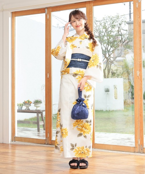 Honeys(ハニーズ)の「セパレート浴衣(スカートタイプ)(浴衣・レディース・ホワイト×イエロー/ブラック系1/ネイビー系1/ライトグリーン系1/ブラック×レッド/ホワイト×グレー/ホワイト×ピンク・F)」の22枚目の写真