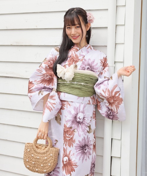 Honeys(ハニーズ)の「セパレート浴衣(スカートタイプ)(浴衣・レディース・ホワイト×イエロー/ブラック系1/ネイビー系1/ライトグリーン系1/ブラック×レッド/ホワイト×グレー/ホワイト×ピンク・F)」の13枚目の写真