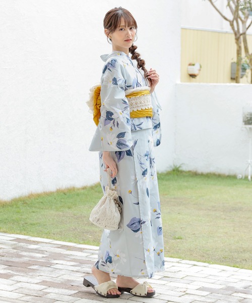 Honeys(ハニーズ)の「セパレート浴衣(スカートタイプ)(浴衣・レディース・ホワイト×イエロー/ブラック系1/ネイビー系1/ライトグリーン系1/ブラック×レッド/ホワイト×グレー/ホワイト×ピンク・F)」の17枚目の写真