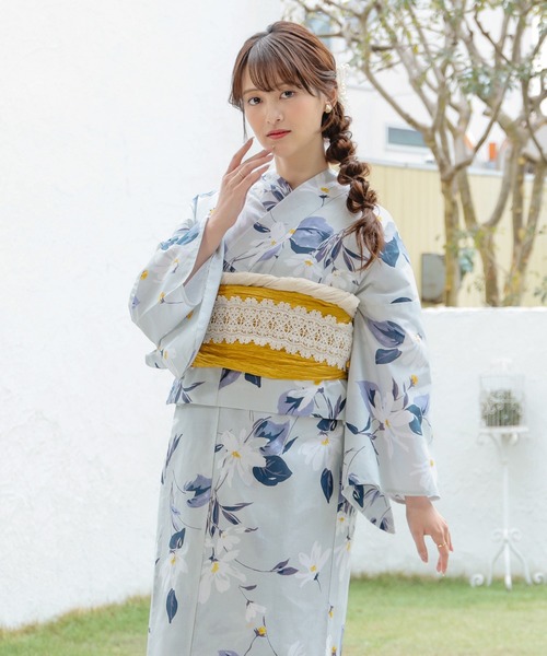 Honeys(ハニーズ)の「セパレート浴衣(スカートタイプ)(浴衣・レディース・ホワイト×イエロー/ブラック系1/ネイビー系1/ライトグリーン系1/ブラック×レッド/ホワイト×グレー/ホワイト×ピンク・F)」の19枚目の写真
