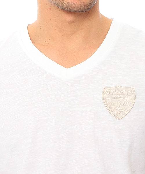 waimea(ワイメア)の「Waimea CLASSIC / ワッペン スラブVネックTシャツ(Tシャツ/カットソー・メンズ・ホワイト/ネイビー/ピンク・MEDIUM/LARGE/SMALL)」の8枚目の写真