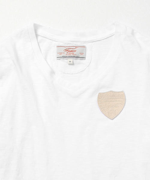 waimea(ワイメア)の「Waimea CLASSIC / ワッペン スラブVネックTシャツ(Tシャツ/カットソー・メンズ・ホワイト/ネイビー/ピンク・MEDIUM/LARGE/SMALL)」の14枚目の写真