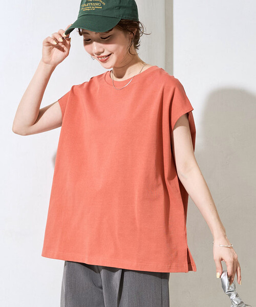 FREAK'S STORE(フリークスストア)の「限定展開 フレンチ スリーブ トップス(Tシャツ/カットソー・レディース・ブラウン/ネイビー/オレンジ/ベージュ/オフホワイト/オリーブ/ブラック・フリ-)」の7枚目の写真