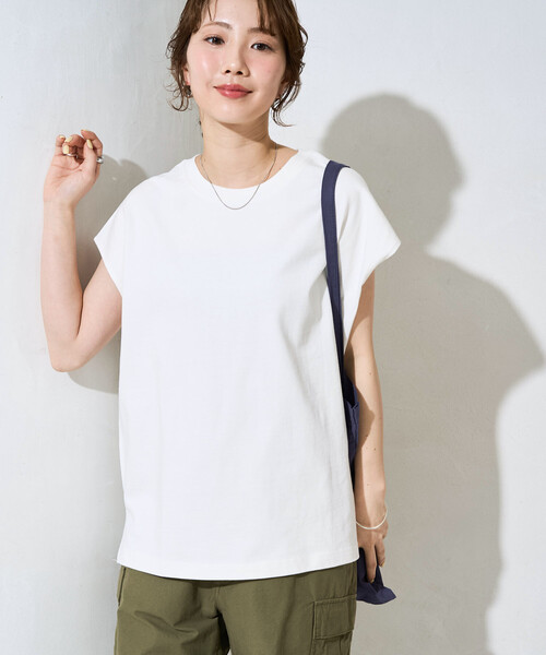 FREAK'S STORE(フリークスストア)の「限定展開 フレンチ スリーブ トップス(Tシャツ/カットソー・レディース・ブラウン/ネイビー/オレンジ/ベージュ/オフホワイト/オリーブ/ブラック・フリ-)」の15枚目の写真