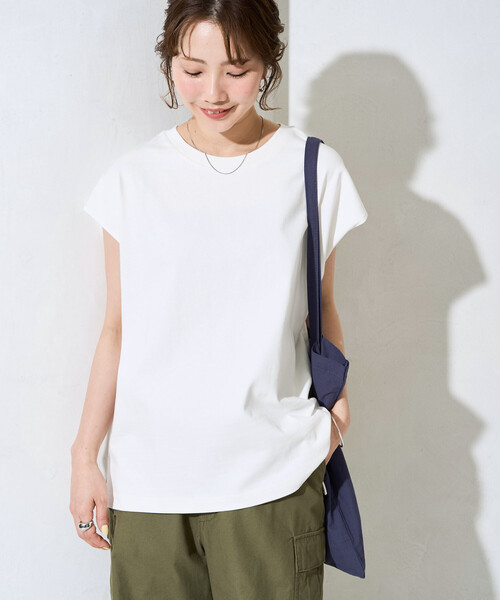 FREAK'S STORE(フリークスストア)の「限定展開 フレンチ スリーブ トップス(Tシャツ/カットソー・レディース・ブラウン/ネイビー/オレンジ/ベージュ/オフホワイト/オリーブ/ブラック・フリ-)」の16枚目の写真