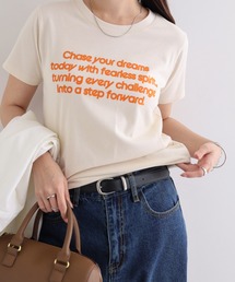 フロッキーロゴプリント半袖Tシャツ