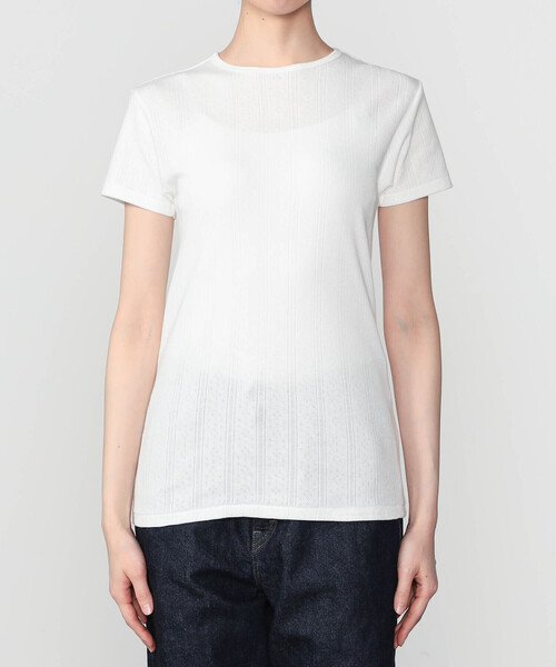 YOUNG&OLSEN The DRYGOODS STORE（ヤングアンドオルセン）の「YOUNG & OLSEN The DRYGOODS STORE | コットン 半袖Tシャツ WOMEN（Tシャツ/カットソー・レディース・ブラック/ホワイト・2）」の8枚目の写真