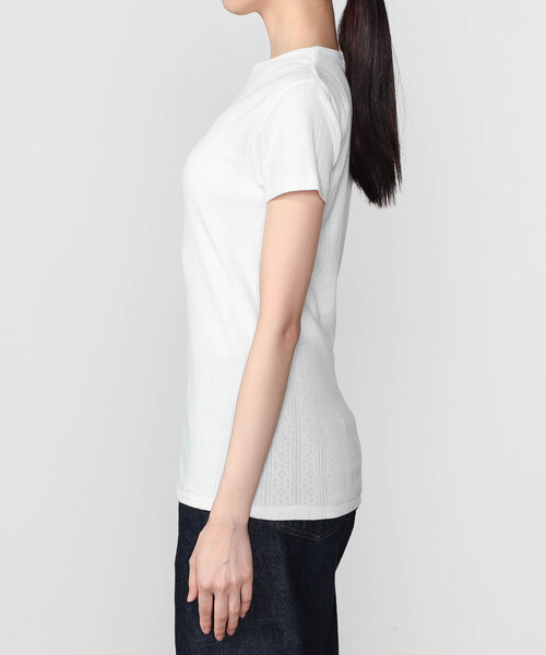YOUNG&OLSEN The DRYGOODS STORE（ヤングアンドオルセン）の「YOUNG & OLSEN The DRYGOODS STORE | コットン 半袖Tシャツ WOMEN（Tシャツ/カットソー・レディース・ブラック/ホワイト・2）」の9枚目の写真