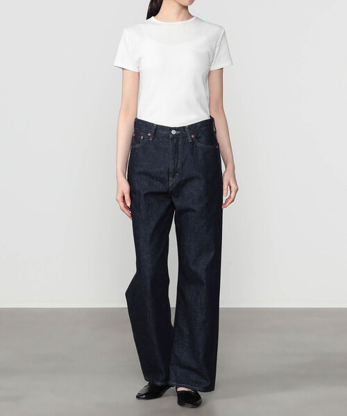 YOUNG&OLSEN The DRYGOODS STORE（ヤングアンドオルセン）の「YOUNG & OLSEN The DRYGOODS STORE | コットン 半袖Tシャツ WOMEN（Tシャツ/カットソー・レディース・ブラック/ホワイト・2）」の11枚目の写真