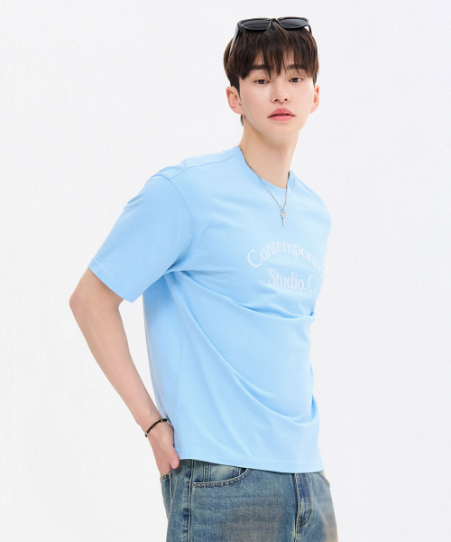 CHASECULT(チェイスカルト)の「共用レタリング半袖Tシャツ-FBZU5802C0D(Tシャツ/カットソー・メンズ・スカイブルー・90/95/100/105/110)」の3枚目の写真