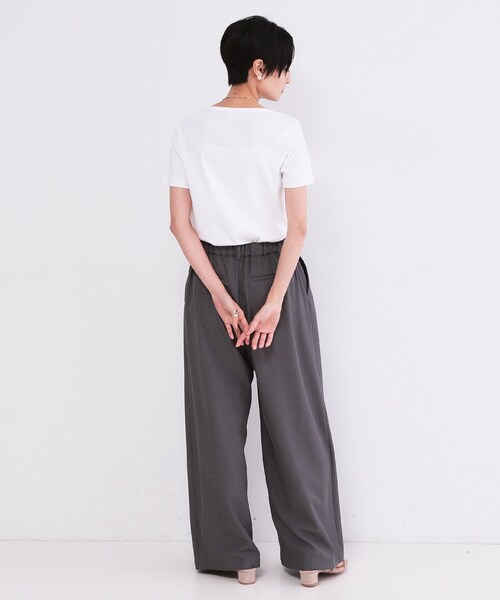 OPAQUE.CLIP（オペークドットクリップ）の「【PETIT BATERU／プチバトー】ボートネック半袖Tシャツ（Tシャツ/カットソー・レディース・ネイビー/ホワイト・02/01）」の5枚目の写真
