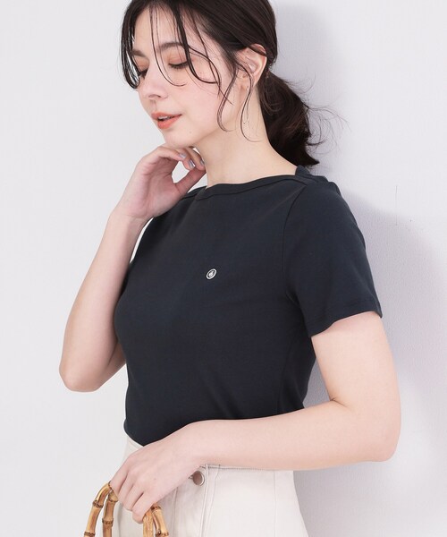 OPAQUE.CLIP（オペークドットクリップ）の「【PETIT BATERU／プチバトー】ボートネック半袖Tシャツ（Tシャツ/カットソー・レディース・ネイビー/ホワイト・02/01）」の7枚目の写真