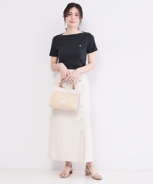 OPAQUE.CLIP（オペークドットクリップ）の「【PETIT BATERU／プチバトー】ボートネック半袖Tシャツ（Tシャツ/カットソー・レディース・ネイビー/ホワイト・02/01）」の9枚目の写真