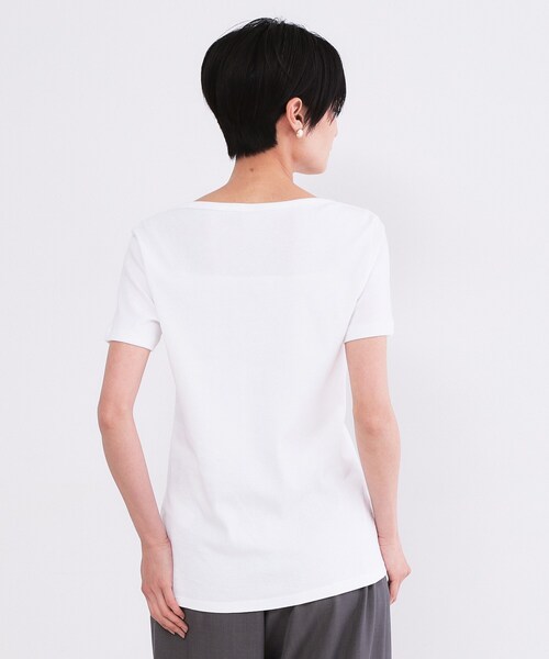 OPAQUE.CLIP（オペークドットクリップ）の「【PETIT BATERU／プチバトー】ボートネック半袖Tシャツ（Tシャツ/カットソー・レディース・ネイビー/ホワイト・02/01）」の13枚目の写真