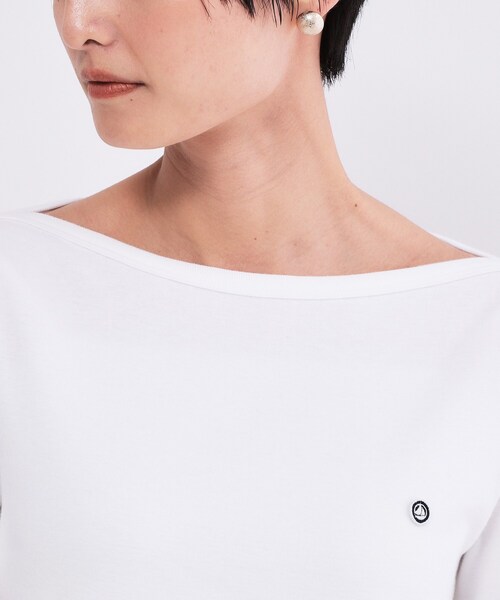 OPAQUE.CLIP（オペークドットクリップ）の「【PETIT BATERU／プチバトー】ボートネック半袖Tシャツ（Tシャツ/カットソー・レディース・ネイビー/ホワイト・02/01）」の14枚目の写真