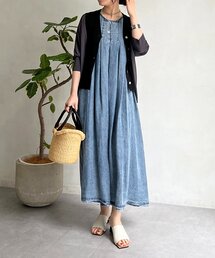 un dix cors | デニムバックジップワンピース(ワンピース)