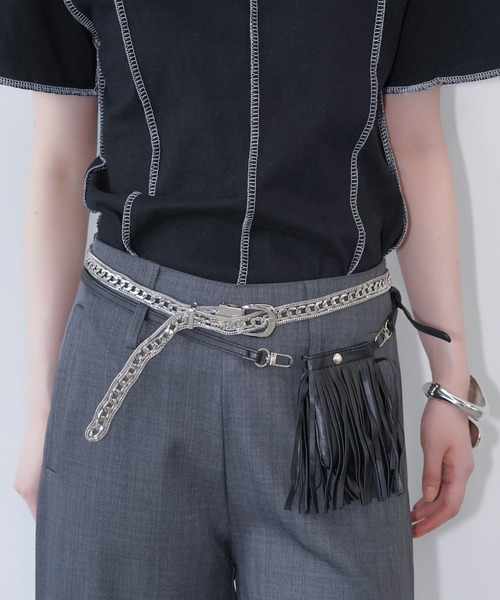 ダブルチェーンレイヤードベルト cha26s045-ファッション通販サイト