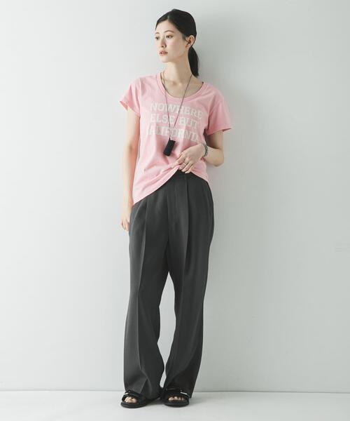 MIXTA（ミクスタ）の「『別注』Mixta×URBAN RESEARCH　NOWHERE（Tシャツ/カットソー・レディース・ピンク/ライトグレー/スミクロ・MEDIUM）」の15枚目の写真