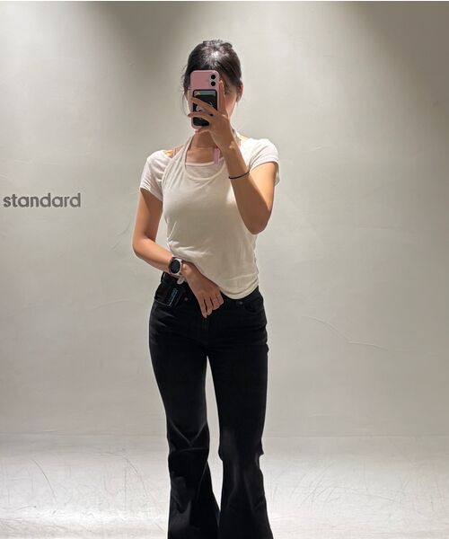 MUSINSA STANDARD WOMAN（ムシンサスタンダードウーマン）の「ウィメンズウールテンセルホルターレイヤードTシャツ[アイボリー]（Tシャツ/カットソー・レディース・その他・SMALL/MEDIUM/LARGE/X-SMALL）」の11枚目の写真