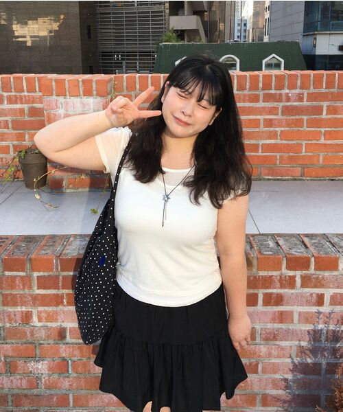 MUSINSA STANDARD WOMAN（ムシンサスタンダードウーマン）の「ウィメンズウールテンセルホルターレイヤードTシャツ[アイボリー]（Tシャツ/カットソー・レディース・その他・SMALL/MEDIUM/LARGE/X-SMALL）」の17枚目の写真