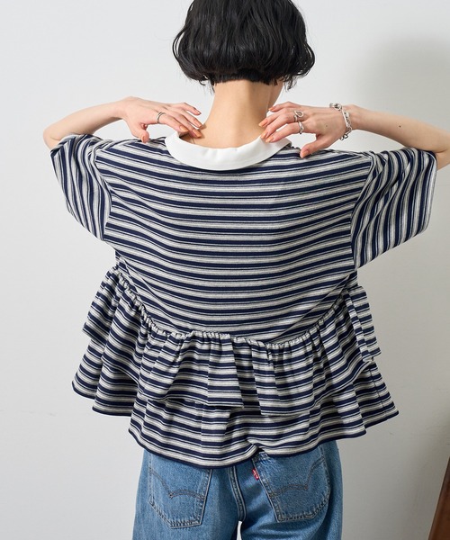 NOGLE(ノグル)の「【NOGLE/ノグル】フリル半袖ポロシャツ(ポロシャツ・レディース・グレー系/ネイビー系/チャコールグレー/ブラック・FREE)」の22枚目の写真