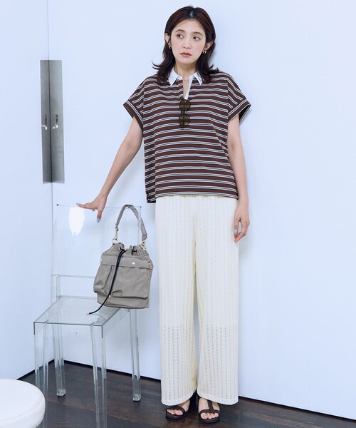 ANY(エニィ)の「レーシージャカードパンツ(その他パンツ・レディース・ダークブラウン系/ブラック系/アイボリー系・X-LARGE)」の4枚目の写真