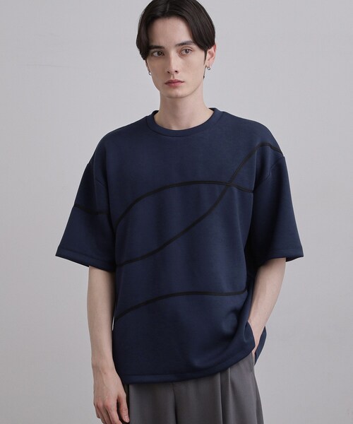 tk.TAKEO KIKUCHI(ティーケータケオキクチ)の「コードエンブロカットソー(Tシャツ/カットソー・メンズ・ホワイト/ブラック/ネイビー・02/03)」の13枚目の写真