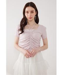 フロントギャザーカットトップス 夏服
